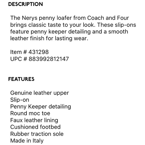 NIB Coach and Four Nerys Leather Loafer / Black 10 - Picture 9 of 9